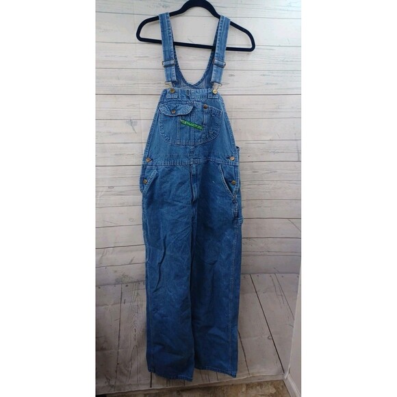 Key Imperial Bib Overalls Denim Blue Mens Farm Workwear Chores Carpenter 38x32 - Picture 1 of 14